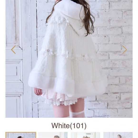 Elegant White Cape Coat - Picture 1 of 7